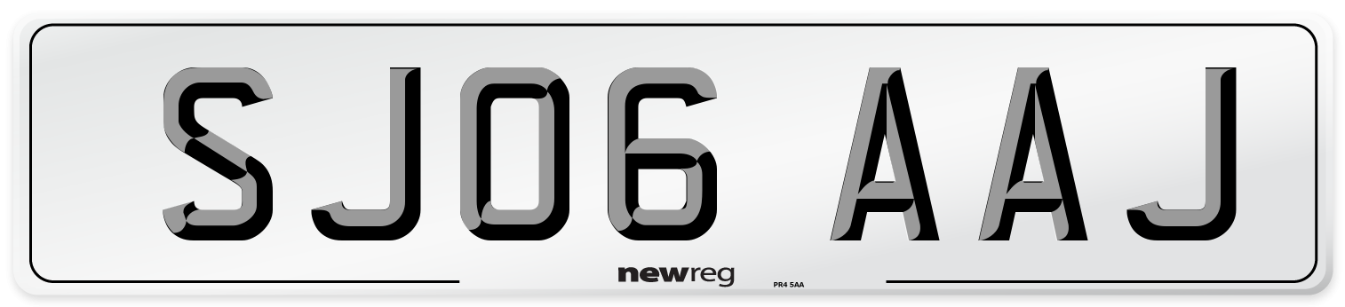 SJ06 AAJ Number Plate from New Reg